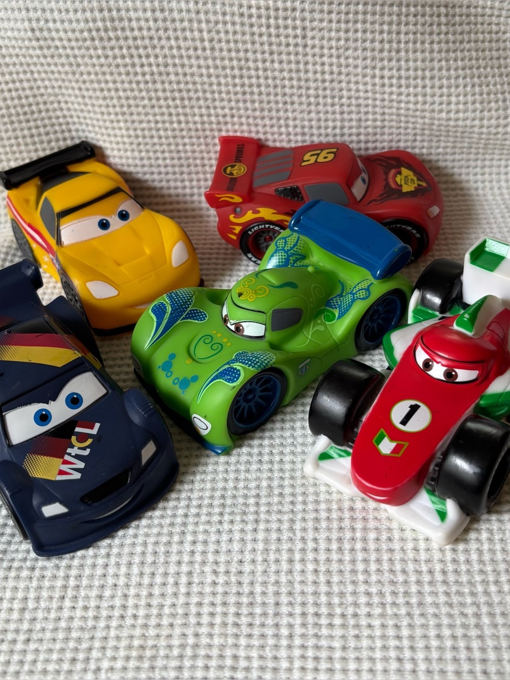 Disney Store Pixar Cars Rubber Car Lot 5 Francesco Jeff Corvette Carla Veloso